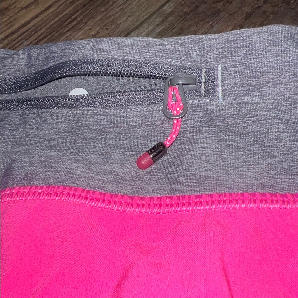 lululemon athletica Hot Pink Running Shorts with Gray Waistband - Picture 5 of 7